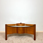 Load image into Gallery viewer, Vintage Circular Glass Top Coffee Table, 1960s Mid-Century Modern Round Coffee Table
