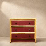 Load image into Gallery viewer, Vintage Bamboo Chest of Drawers — Repainted Fire Brick Red
