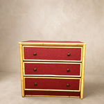 Load image into Gallery viewer, Vintage Bamboo Chest of Drawers — Repainted Fire Brick Red
