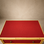 Load image into Gallery viewer, Vintage Bamboo Chest of Drawers — Repainted Fire Brick Red
