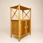 Load image into Gallery viewer, Angraves Bamboo Rattan Shelving Unit, Vintage Boho Bookshelf Cupboard
