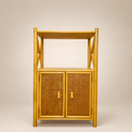 Load image into Gallery viewer, Angraves Bamboo Rattan Shelving Unit, Vintage Boho Bookshelf Cupboard
