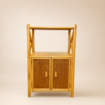 Load image into Gallery viewer, Angraves Bamboo Rattan Shelving Unit, Vintage Boho Bookshelf Cupboard

