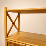 Load image into Gallery viewer, Angraves Bamboo Rattan Shelving Unit, Vintage Boho Bookshelf Cupboard
