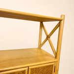 Load image into Gallery viewer, Angraves Bamboo Rattan Shelving Unit, Vintage Boho Bookshelf Cupboard
