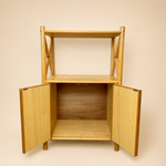 Load image into Gallery viewer, Angraves Bamboo Rattan Shelving Unit, Vintage Boho Bookshelf Cupboard
