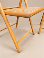 Load image into Gallery viewer, Pair of Habitat Folding Chairs — Beech &amp; Woven Cane, 1970s
