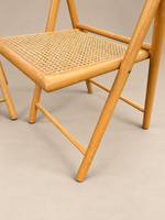 Load image into Gallery viewer, Pair of Habitat Folding Chairs — Beech &amp; Woven Cane, 1970s
