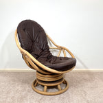 Load image into Gallery viewer, Angraves Vintage Bamboo Cane Swivel Rocking Egg Chair, Mid Century Lounge Nursing Chair, Boho Tiki
