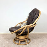 Load image into Gallery viewer, Angraves Vintage Bamboo Cane Swivel Rocking Egg Chair, Mid Century Lounge Nursing Chair, Boho Tiki
