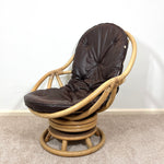 Load image into Gallery viewer, Angraves Vintage Bamboo Cane Swivel Rocking Egg Chair, Mid Century Lounge Nursing Chair, Boho Tiki
