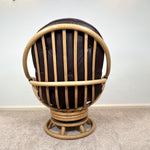 Load image into Gallery viewer, Angraves Vintage Bamboo Cane Swivel Rocking Egg Chair, Mid Century Lounge Nursing Chair, Boho Tiki
