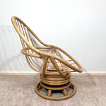 Load image into Gallery viewer, Angraves Vintage Bamboo Cane Swivel Rocking Egg Chair, Mid Century Lounge Nursing Chair, Boho Tiki
