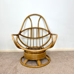Load image into Gallery viewer, Vintage Bamboo Cane Swivel Rocking Egg Chair
