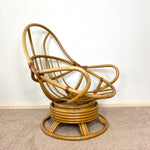 Load image into Gallery viewer, Vintage Bamboo Cane Swivel Rocking Egg Chair
