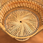 Load image into Gallery viewer, Vintage Peacock Chair, Adult Size, Woven Cane &amp; Rattan with Black Trim

