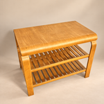Load image into Gallery viewer, IKEA Kantra Bentwood Side Table / Shoe Rack by Richard Clack, 1999, Flip-Over Shelves
