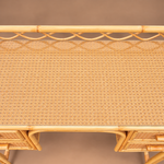 Load image into Gallery viewer, Angraves of Leicester Bamboo &amp; Rattan Desk / Dressing Table, Four Drawers, Glass Top
