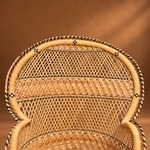 Load image into Gallery viewer, Vintage Peacock Chair, Adult Size, Woven Cane &amp; Rattan with Black Trim
