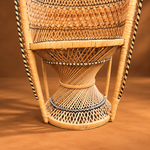 Load image into Gallery viewer, Vintage Peacock Chair, Adult Size, Woven Cane &amp; Rattan with Black Trim
