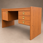 Load image into Gallery viewer, Mid Century Teak Effect Desk, Vintage Retro Desk 1970s
