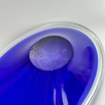 Load image into Gallery viewer, Vintage Oval Blue Murano Style Glass Bowl - Mid Century Italian Glass Dish
