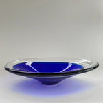 Load image into Gallery viewer, Vintage Oval Blue Murano Style Glass Bowl - Mid Century Italian Glass Dish
