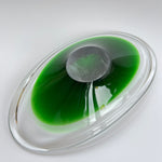 Load image into Gallery viewer, Vintage Oval Green Murano Style Glass Bowl - Mid Century Italian Glass Dish

