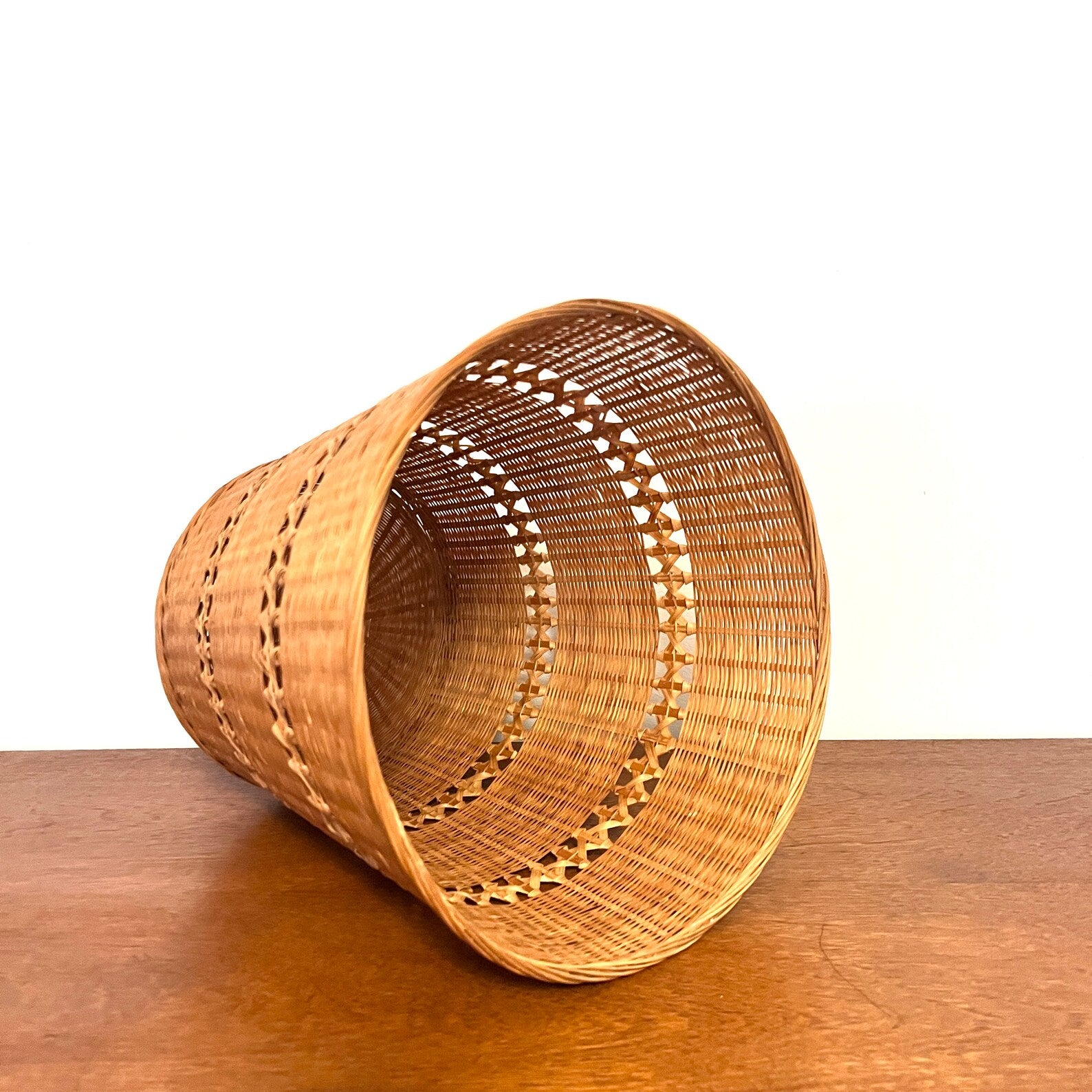 Vintage Large Wicker bamboo basket