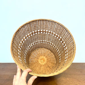 Vintage Large Wicker bamboo basket