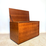 Load image into Gallery viewer, Mid Century Large Teak Blanket Box, Ottoman Storage Chest
