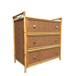 Load image into Gallery viewer, Vintage Boho Bamboo Rattan Chest of 3 Drawers
