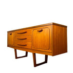 Load image into Gallery viewer, Stonehill Teak Sideboard — Three Drawers, Two Cupboards, Refinished Top
