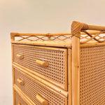 Load image into Gallery viewer, Vintage Boho Bamboo Rattan Chest of 5 Drawers
