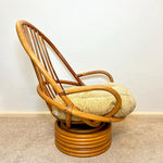 Load image into Gallery viewer, Vintage Bamboo Cane Swivel Egg Chair with seat cushion
