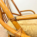 Load image into Gallery viewer, Vintage Bamboo Cane Swivel Egg Chair with seat cushion
