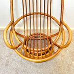 Load image into Gallery viewer, Vintage Bamboo Cane Swivel Egg Chair with seat cushion
