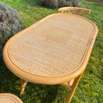 Load image into Gallery viewer, Vintage Bamboo Compact Bistro Breakfast Dining Set Bar
