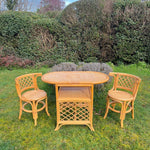 Load image into Gallery viewer, Vintage Bamboo Compact Bistro Breakfast Dining Set Bar
