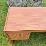 Load image into Gallery viewer, Mid Century Teak Effect Desk, Vintage Retro Desk 1970s
