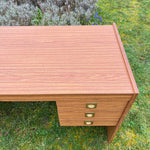 Load image into Gallery viewer, Mid Century Teak Effect Desk, Vintage Retro Desk 1970s
