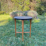 Load image into Gallery viewer, Midcentury Teak Folding Small Side Bedside Table, Vintage Retro End Table, Danish Style
