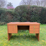 Load image into Gallery viewer, Mid Century Teak Effect Desk, Vintage Retro Desk 1970s
