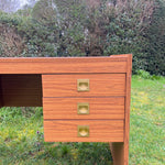 Load image into Gallery viewer, Mid Century Teak Effect Desk, Vintage Retro Desk 1970s
