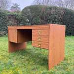 Load image into Gallery viewer, Mid Century Teak Effect Desk, Vintage Retro Desk 1970s
