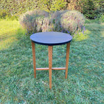 Load image into Gallery viewer, Midcentury Teak Folding Small Side Bedside Table, Vintage Retro End Table, Danish Style
