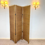 Load image into Gallery viewer, Vintage Wicker Three Panel Room Divider — 1980s
