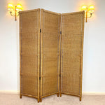 Load image into Gallery viewer, Vintage Wicker Three Panel Room Divider — 1980s
