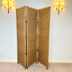 Load image into Gallery viewer, Vintage Wicker Three Panel Room Divider — 1980s
