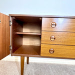Load image into Gallery viewer, Vintage Schreiber Teak Sideboard — Three Drawers, Two Cupboards
